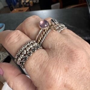 Pandora Silver  Ring with Pink Stone